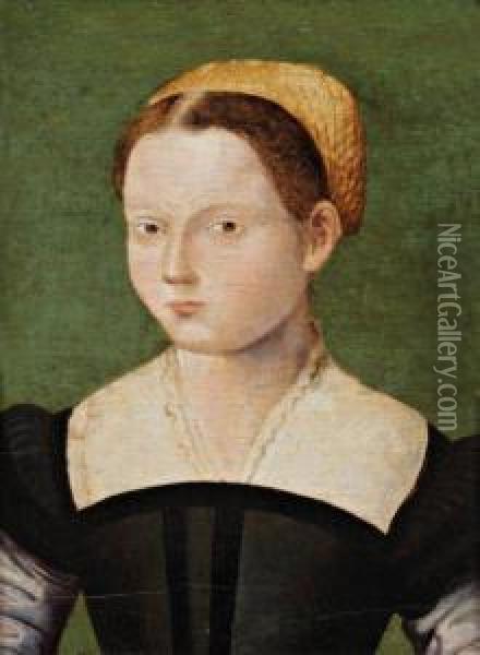 Portrait De Jeune Femme Oil Painting - Corneille De Lyon