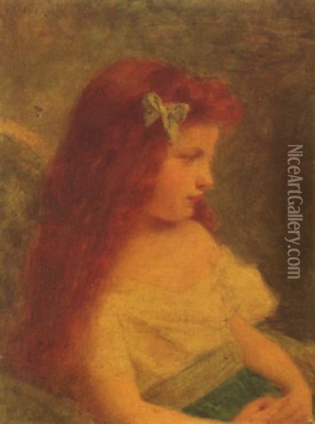 Portrait D'une Jeune Fille Oil Painting - Jean Jacques Henner