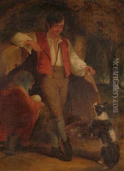 The Pet Dog Oil Painting - George Morland