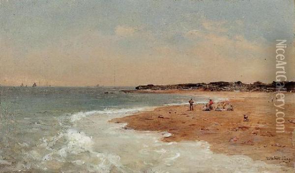 Afternoon On The Beach Oil Painting - Thomas Worthington Whittredge