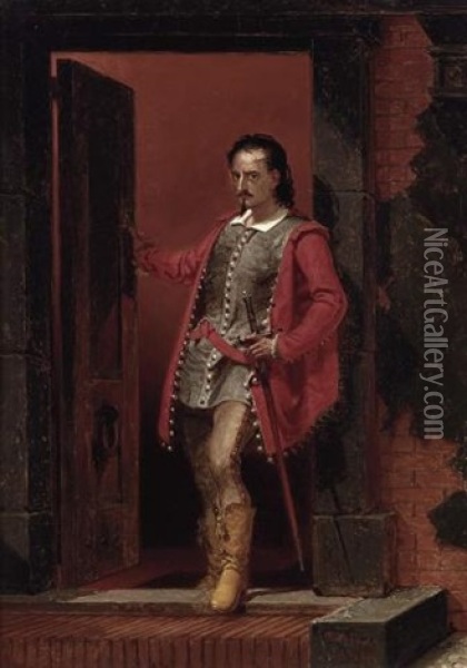 Edwin Booth As Iago Oil Painting - Thomas Hicks