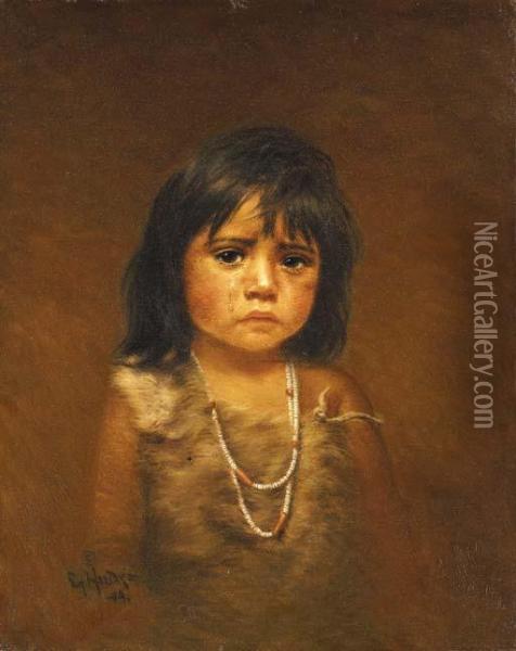 Indian Child With Tear Oil Painting - Grace Carpenter Hudson