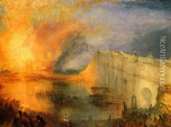 The Burning of the Houses of Parliament (1) 1834 Oil Painting - Joseph Mallord William Turner