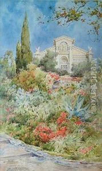 Views Of Montecarlo Oil Painting - Ernest Louis Lessieux