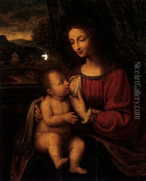The Madonna Del Latte Oil Painting - Bernardino Luini
