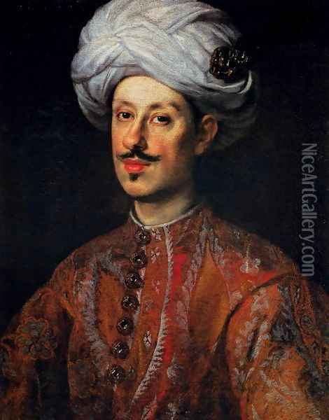 Portrait of Ferdinando II de' Medici Dressed in Oriental Costume Oil Painting - Justus Sustermans