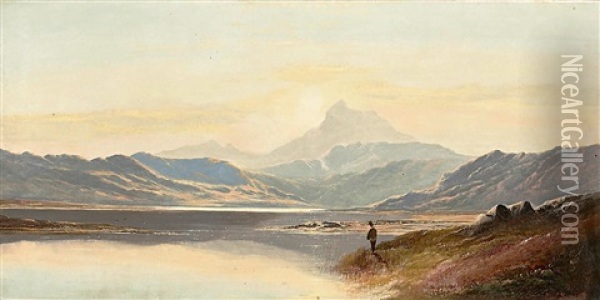 Angler Im Schottischen Hochland Oil Painting - Charles Leslie