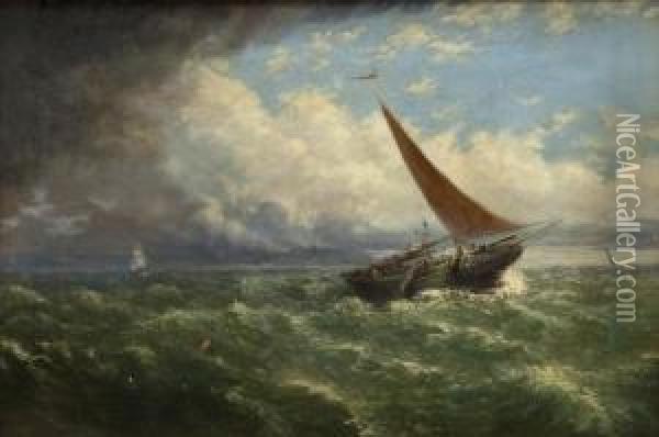 Fishing Boat At Sea Oil Painting - Richard Short