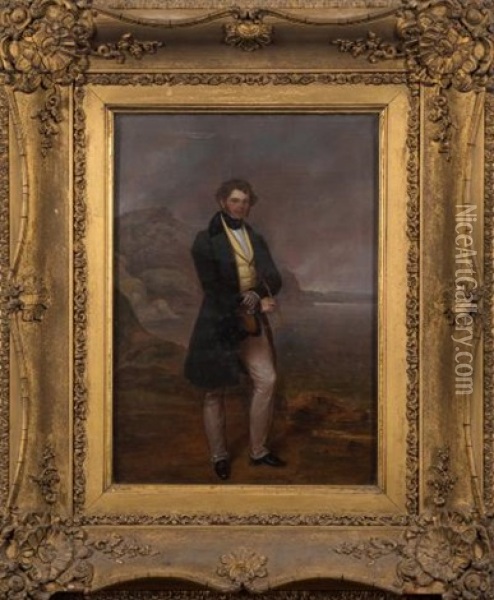 Portrait Of A Gentleman Oil Painting - James Leakey