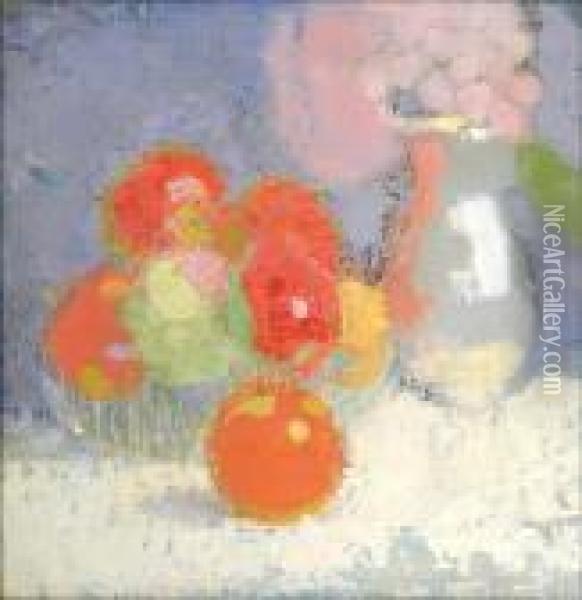 Punaisiaomenoita. Oil Painting - Helene Schjerfbeck
