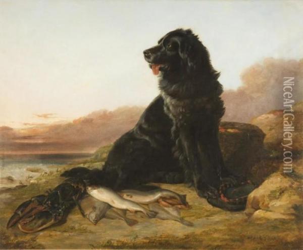Guarding The Catch Oil Painting - Arthur Fitzwilliam Tait