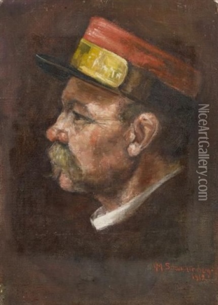 Portrat Eines Postboten Im Profil Oil Painting - Martel Schwichtenberg