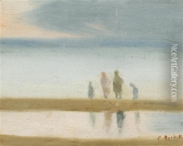 On The Sandbar Oil Painting - Clarice Marjoribanks Beckett