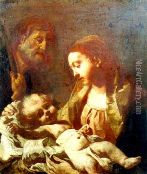 The Holy Family Oil Painting - Giovanni Battista Piazzetta