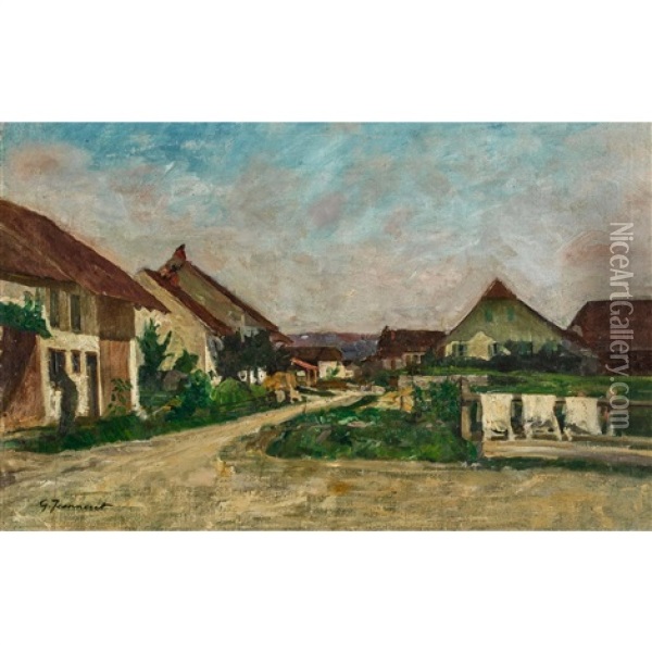 Paysage De Village Oil Painting - Gustave Jeanneret
