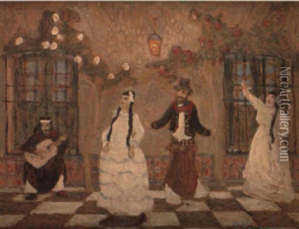 Danseurs Et Musiciens Oil Painting - Pedro Figari