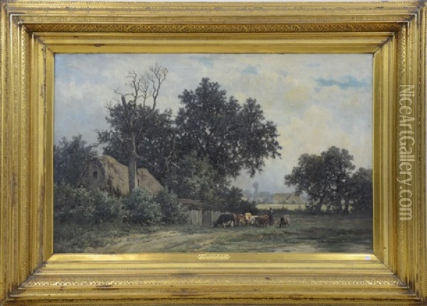 Vaches Au Paturage Oil Painting - Euphrosine Beernaert