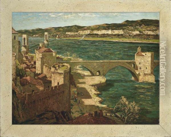 The Bridge At Avignon Oil Painting - George Graham
