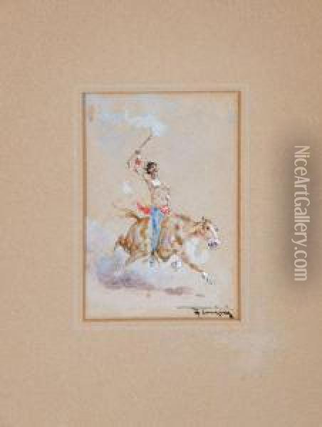 Indiano A Cavallo Oil Painting - Francesco, Lord Mancini