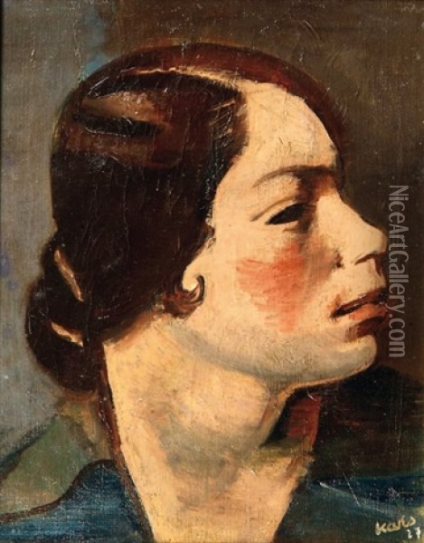 Profil De Femme Oil Painting - Georges (Karpeles) Kars