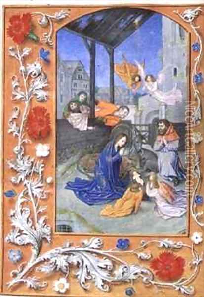 The Nativity from Hours of Etienne Chevalier Oil Painting - Jean Fouquet
