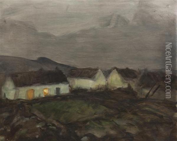 Cottages On The Moors Oil Painting - Robert Henri