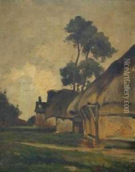 < Village En Normandie >. Oil Painting - Alfred Casile
