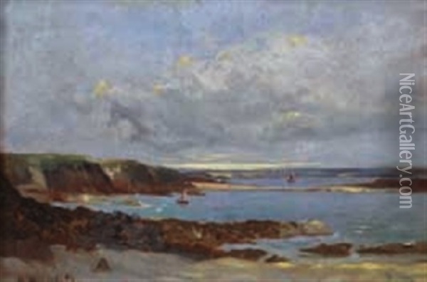 Bords De Mer En Bretagne Oil Painting - Amedee Baudit