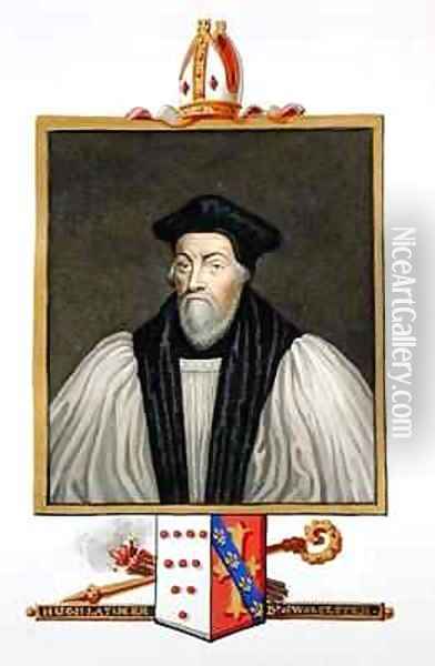 Portrait of Hugh Latimer Bishop of Worcester from Memoirs of the Court of Queen Elizabeth Oil Painting - Sarah Countess of Essex