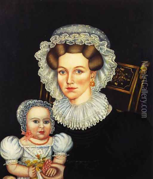 Gracie Beardsley Jefferson Jackman and Her Daughter Oil Painting - Noah North