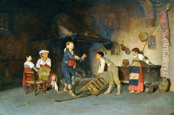 Mosca Cieca Oil Painting - Giuseppe Costantini