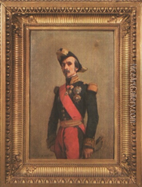 Portrait Du General Renault Oil Painting - Isidore Alexandre Augustin Pils