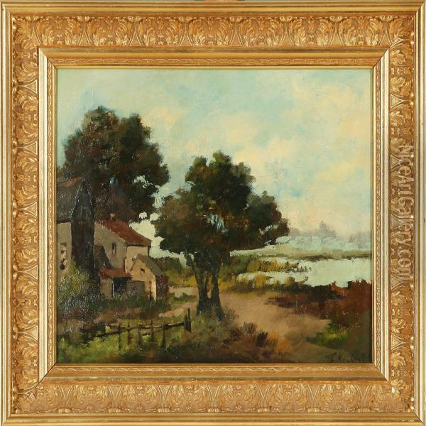 Summer Landscape Withcountry Houses Oil Painting - Theodor Kotsch