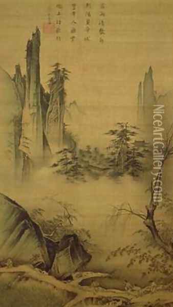 Willows and distant mountains Song Dynasty Oil Painting - Yuan Ma