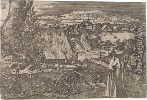 Landscape With The Cannon Oil Painting - Albrecht Durer