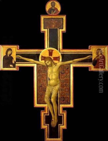 Crucifix Oil Painting - Segna Di Buonaventure