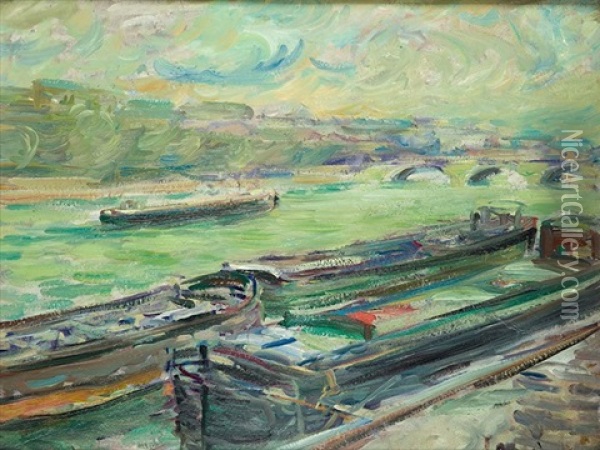 Vista Del Sena Oil Painting - Nikolai Aleksandrovich Tarkhov