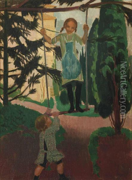 La Balancoire Au Prieure Oil Painting - Maurice Denis