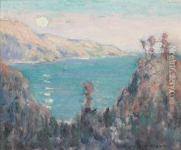 Moonrise, Big Sur Oil Painting - William Posey Silva