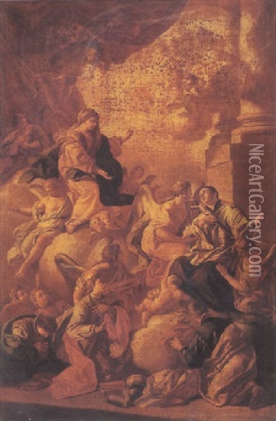 The Vision Of Saint Aloysius Gonzaga Oil Painting - Francesco de Mura