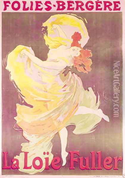 Poster advertising Loie Fuller (1862-1928) at the Folies Bergeres, 1897 Oil Painting - Jules Cheret