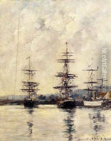The Port at Saint-Vaast-la-Houghe 1892 Oil Painting - Eugene Boudin