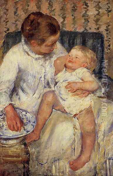The Child's Bath Oil Painting - Mary Cassatt