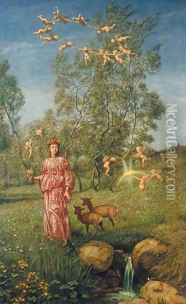 Allegory of Springtime (Fruhlingsmarchen) Oil Painting - Hans Thoma