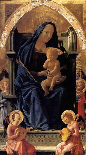 Madonna Enthroned (Madonna in trono) Oil Painting - Masaccio (Tommaso di Giovanni)