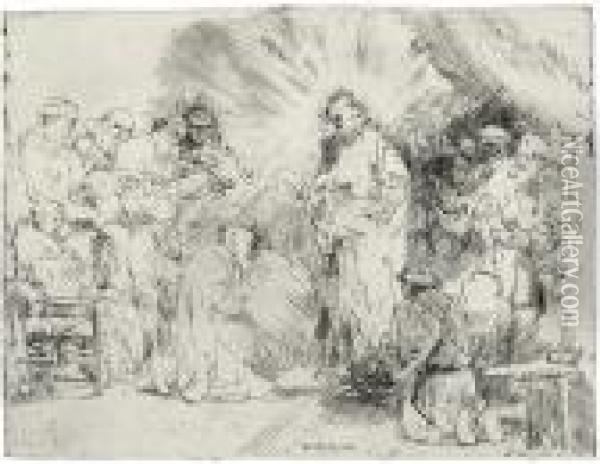 Christ Appearing To The Apostles Oil Painting - Rembrandt Van Rijn