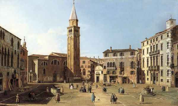 Campo Sant'Angelo Oil Painting - (Giovanni Antonio Canal) Canaletto