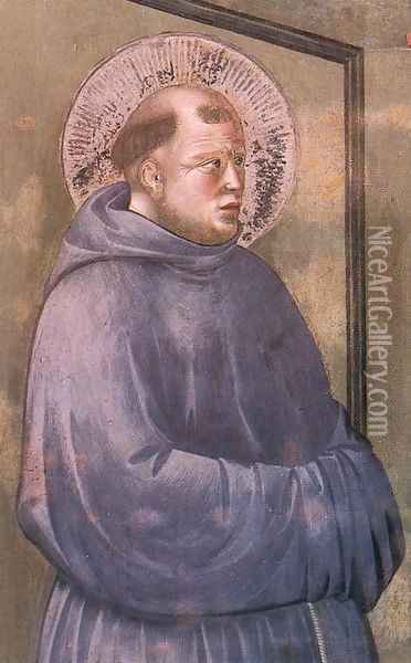 Legend of St Francis 18. Apparition at Arles (detail) Oil Painting - Giotto Di Bondone