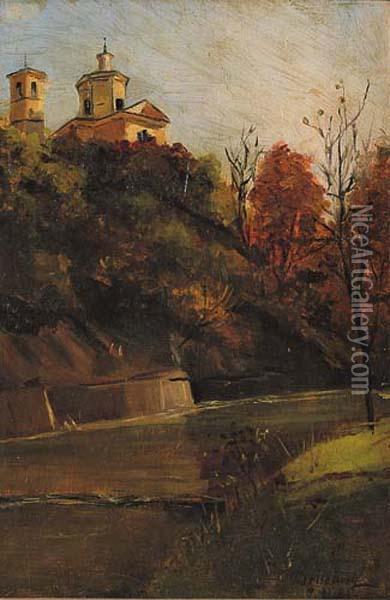 Paesaggio Biellese Oil Painting - Lorenzo Delleani