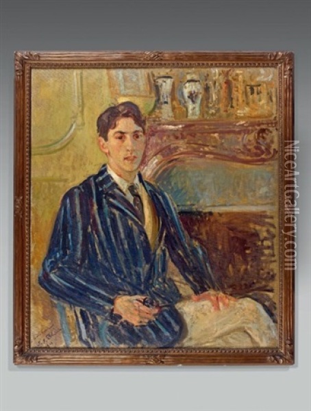 Portrait De Jean Cocteau Oil Painting - Jacques-Emile Blanche